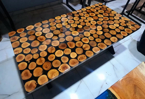 Handcrafted Wood Slice Resin Center Table Bold Decor | Craft Edges