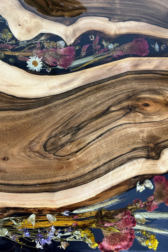 4 Seater Walnut epoxy dining table