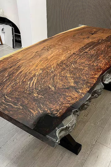 Black Walnut Live Edge Epoxy River Dining Table