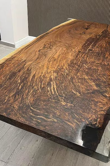 Black Walnut Live Edge Epoxy River Dining Table