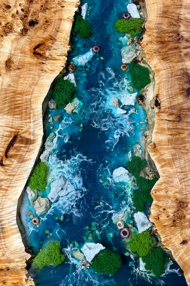 Ocean Art Resin River Dining Table for 4