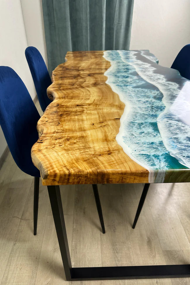 Blue Ocean Art Dining Table 4 Seater