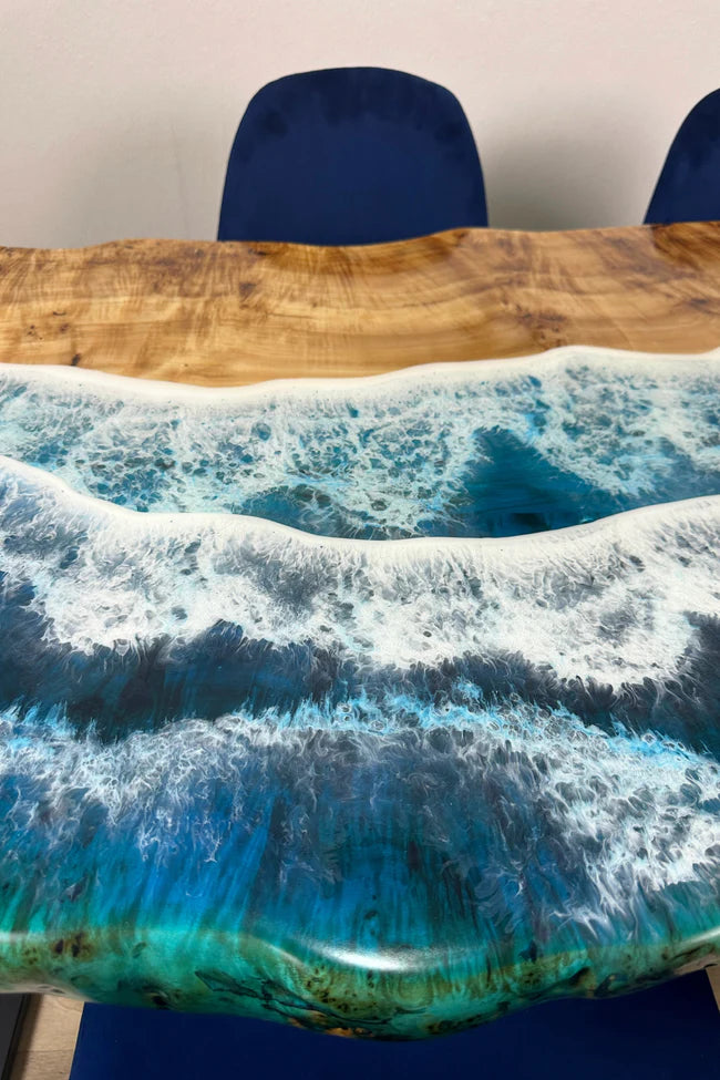 Blue Ocean Art Dining Table 4 Seater