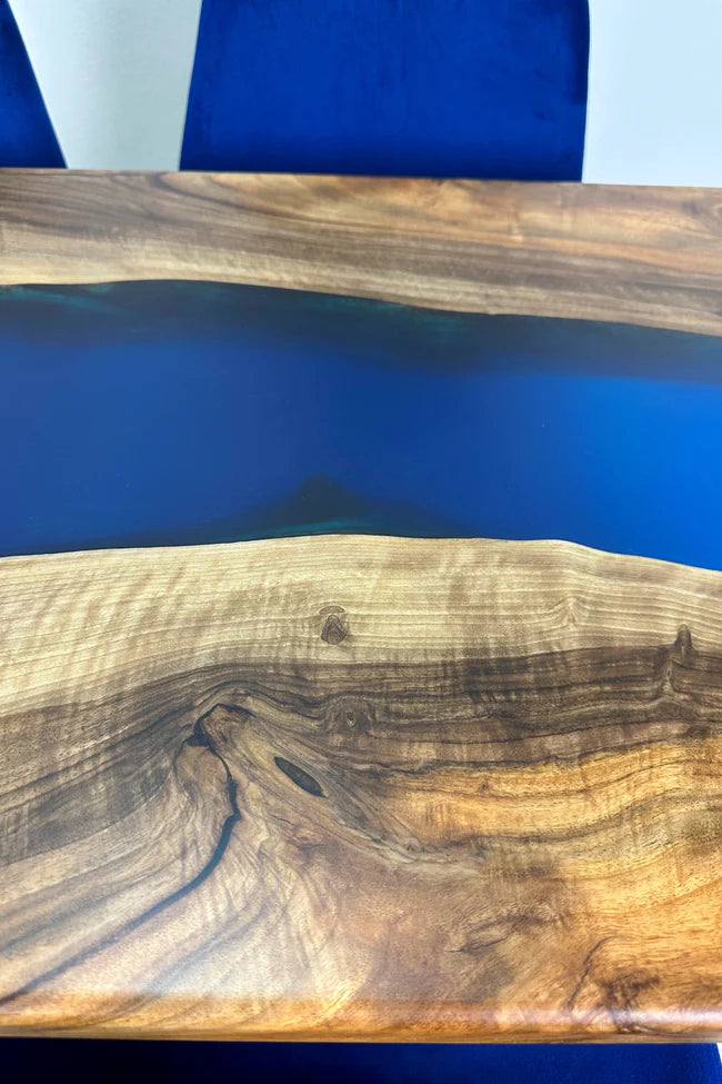 4 Seater Walnut Blue River Table