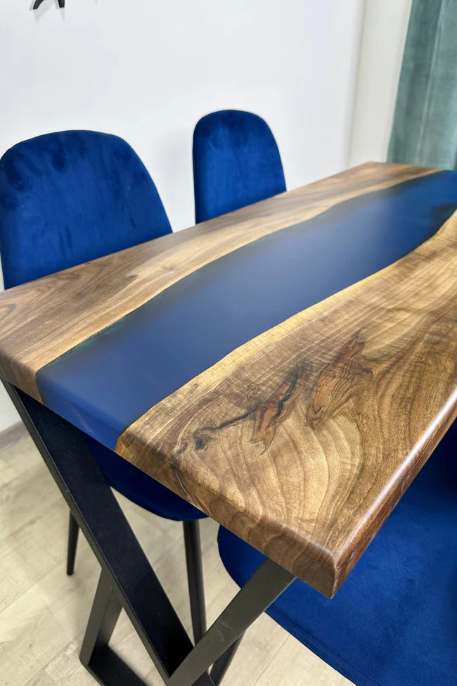 4 Seater Walnut Blue River Table