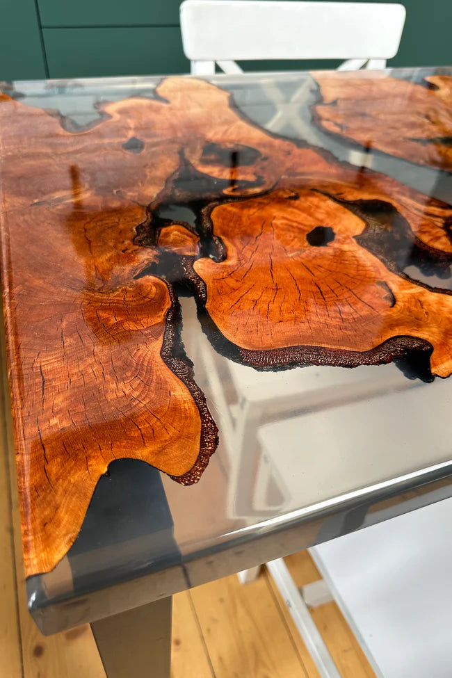 Two Seater Epoxy Wood Dining Table