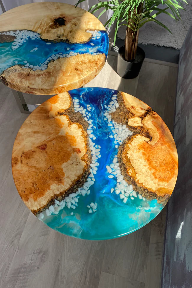 Set of 2 Epoxy Resin Tables