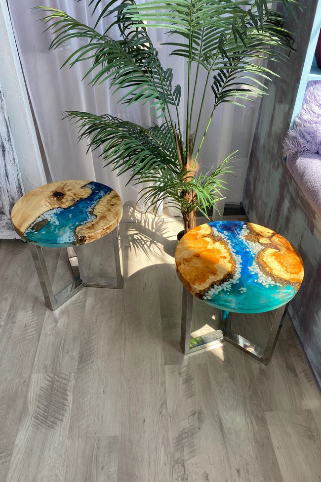 Set of 2 Epoxy Resin Tables