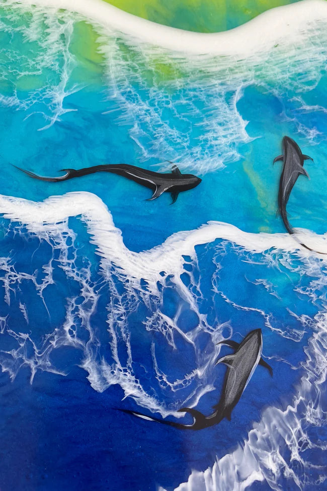 Set of 2 Ocean Resin Coffee Tables