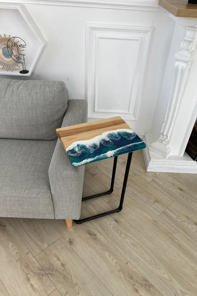 Wood and Epoxy Resin Side Table