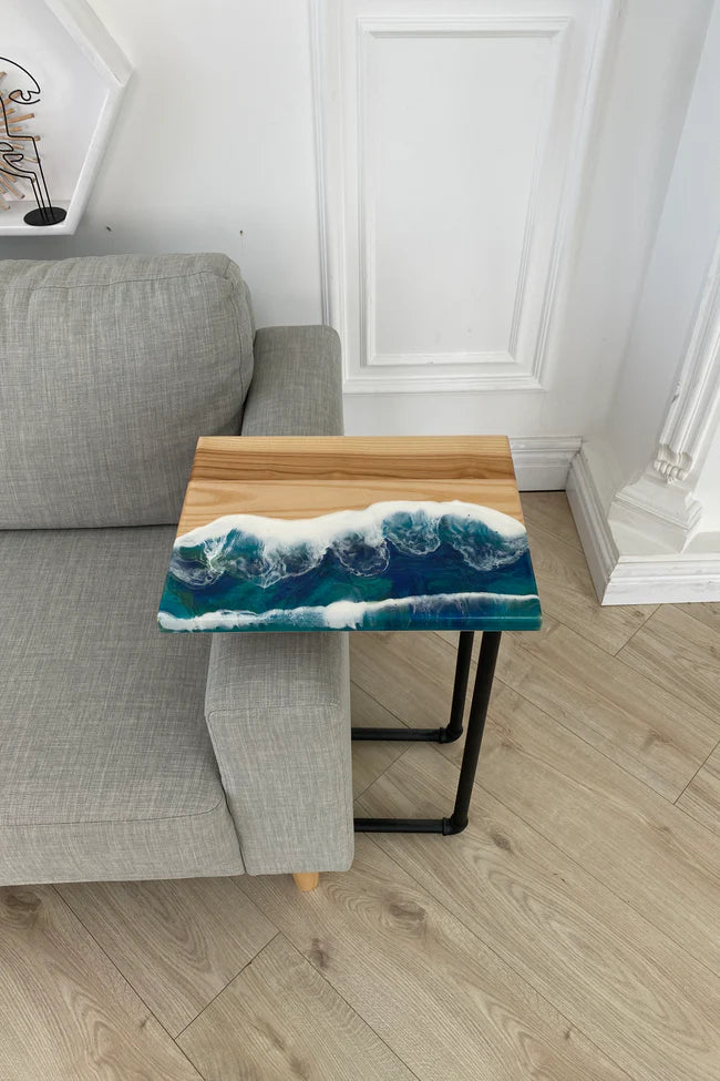 Wood and Epoxy Resin Side Table