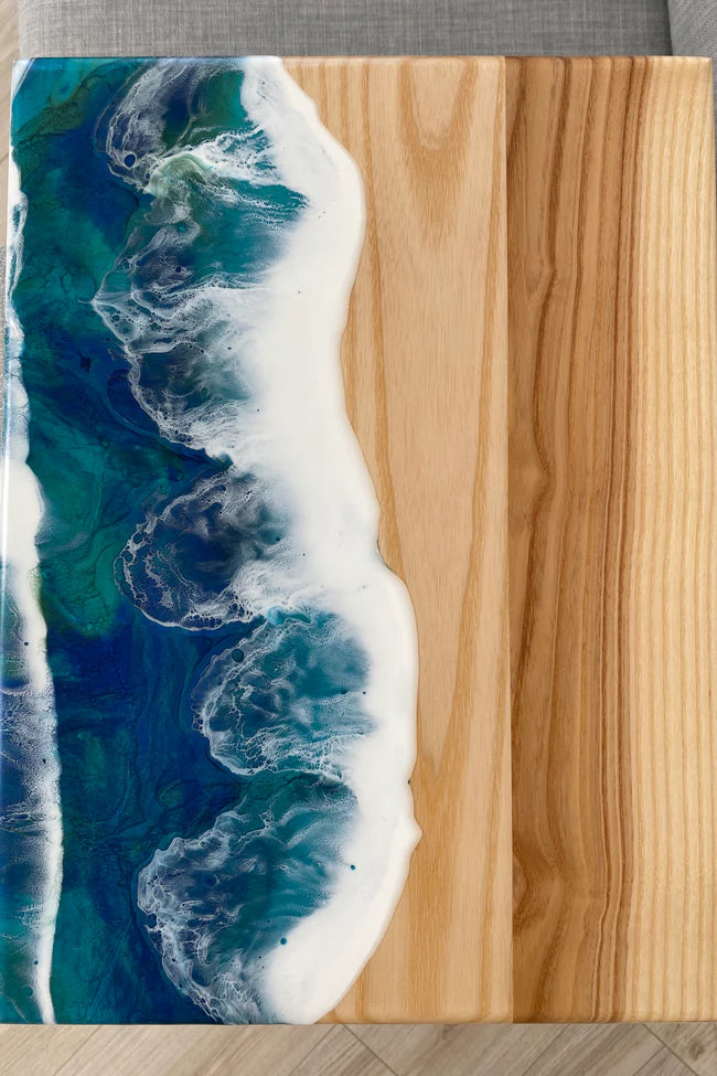 Wood and Epoxy Resin Side Table