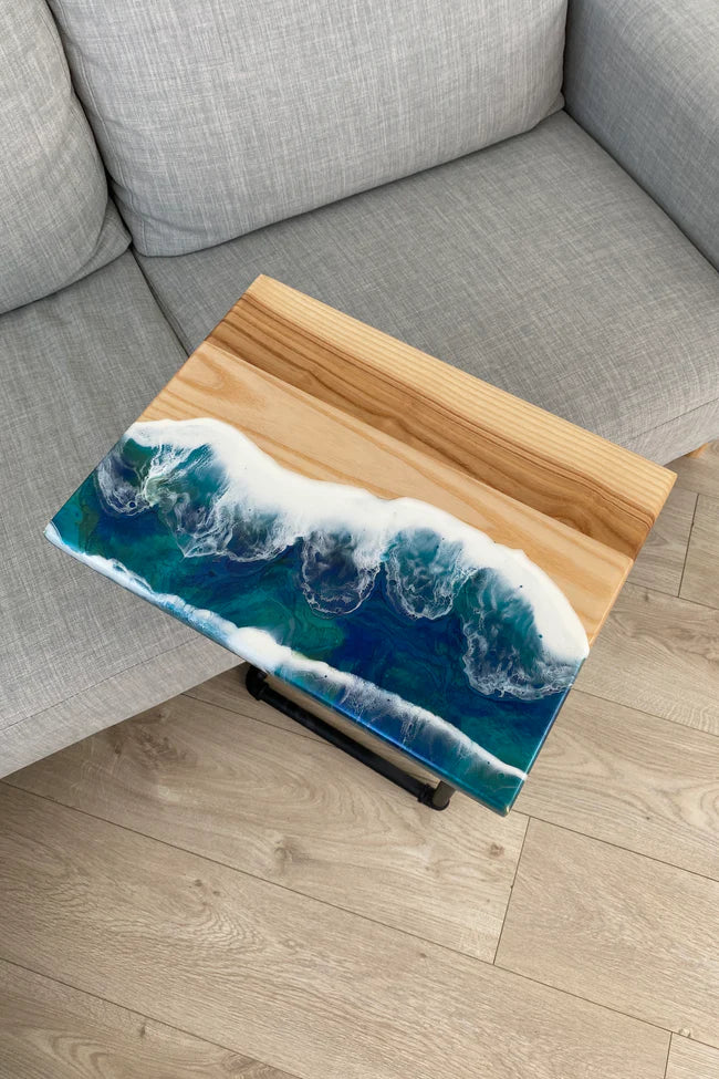 Wood and Epoxy Resin Side Table