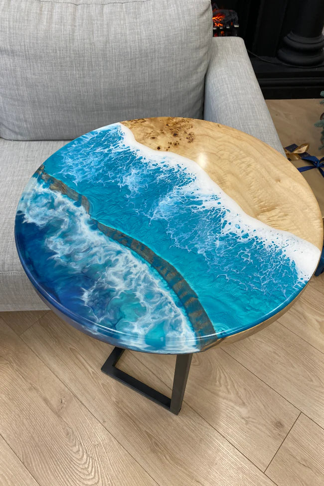 Round Ocean Resin Side Table