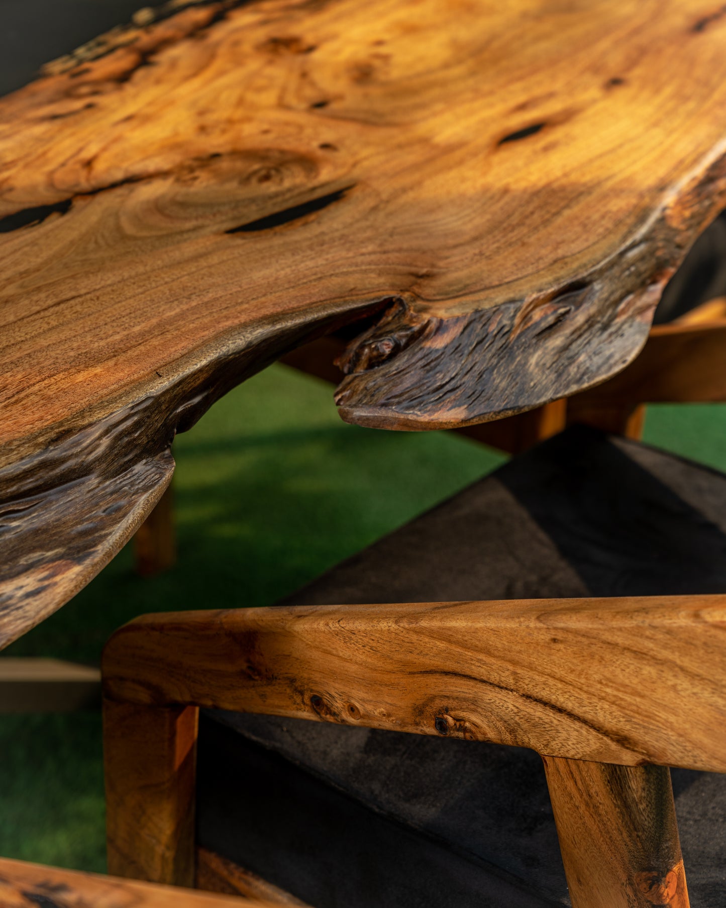 Premium Live Edge Epoxy Dining Table Set – Matte Finish | Handcrafted in Pakistan