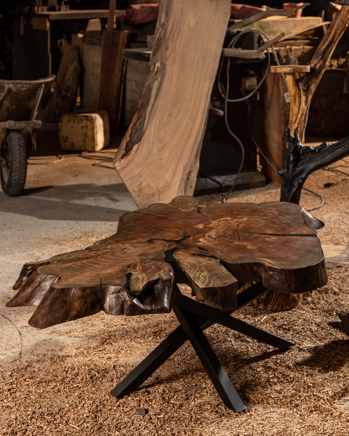 Live Edge Center Table – Walnut Finish