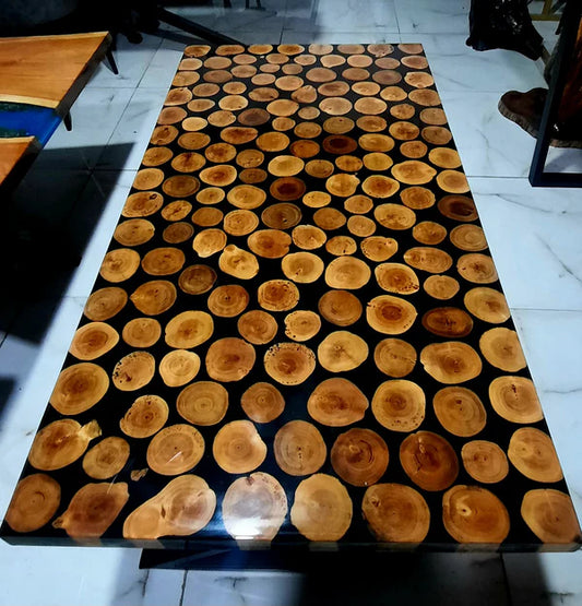 Handcrafted Wood Slice Resin Center Table Bold Decor | Craft Edges