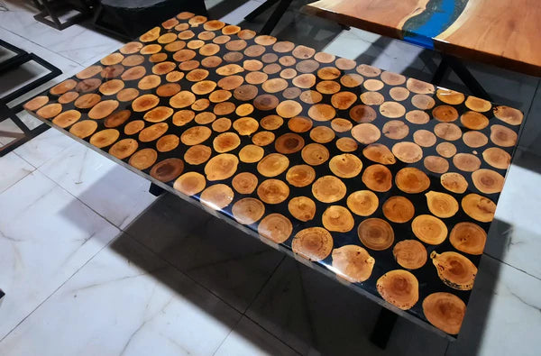 Handcrafted Wood Slice Resin Center Table Bold Decor | Craft Edges