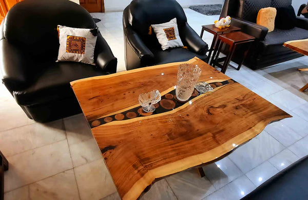 Live Edge Wood Epoxy Center Table Rustic Modern | Craft Edges