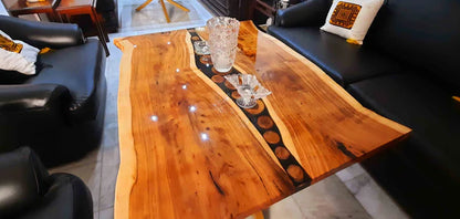 Live Edge Wood Epoxy Center Table Rustic Modern | Craft Edges