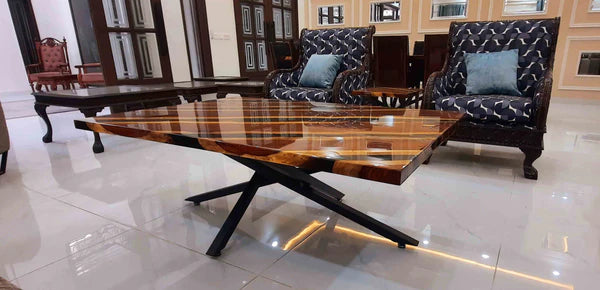 Luxury Epoxy Wood Center Table Modern Artistic Design | Craft Edges