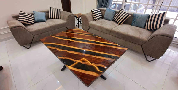 Luxury Epoxy Wood Center Table Modern Artistic Design | Craft Edges