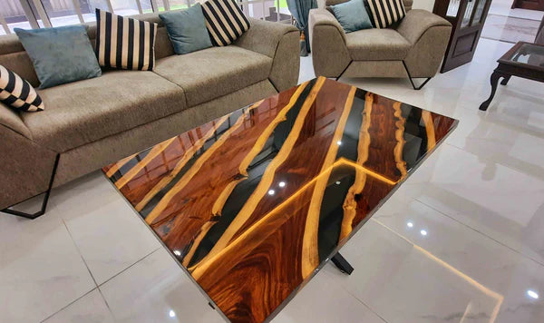 Luxury Epoxy Wood Center Table Modern Artistic Design | Craft Edges
