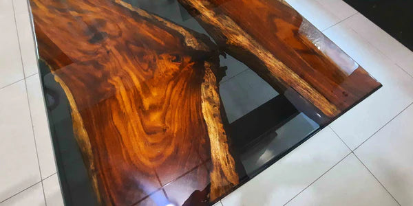 Live Edge Epoxy River Center Table Walnut Modern | Craft Edges