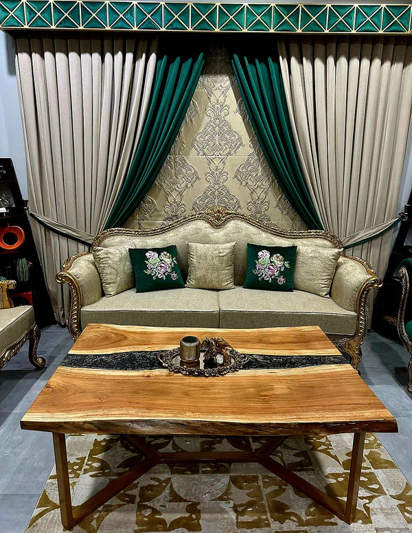 Royal Ebony River Center Table Luxury Wood Accent | Craft Edges