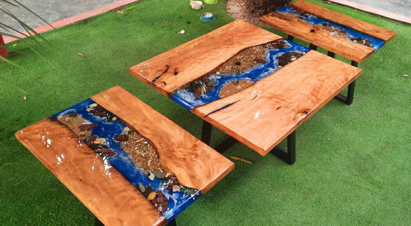 Rose River Resin Center Table Live Edge Romantic | Craft Edges