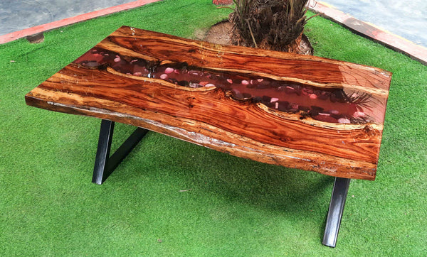 Rose River Resin Center Table Live Edge Romantic | Craft Edges