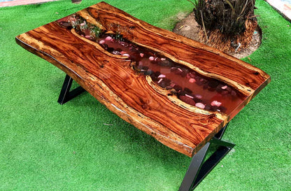 Rose River Resin Center Table Live Edge Romantic | Craft Edges