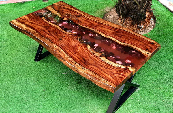 Rose River Resin Center Table Live Edge Romantic | Craft Edges
