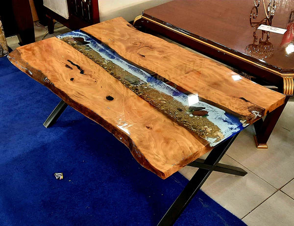 Live Edge Epoxy River Center Table Modern Rustic | Craft Edges