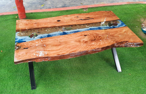 Live Edge Epoxy River Center Table Modern Rustic | Craft Edges