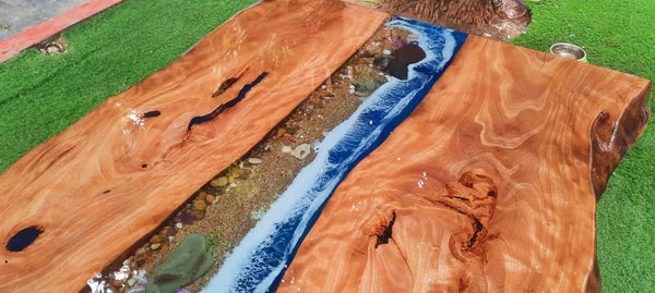 Live Edge Epoxy River Center Table Modern Rustic | Craft Edges