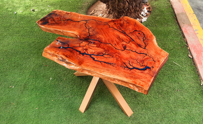 Live Edge Coffee Table Fractal Burn Statement Piece | Craft Edges