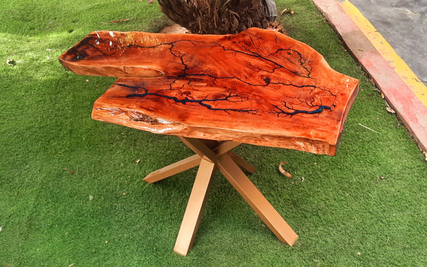 Live Edge Coffee Table Fractal Burn Statement Piece | Craft Edges