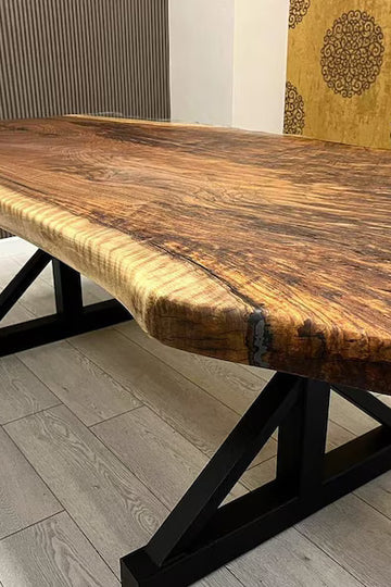 Black Walnut Live Edge Epoxy River Dining Table