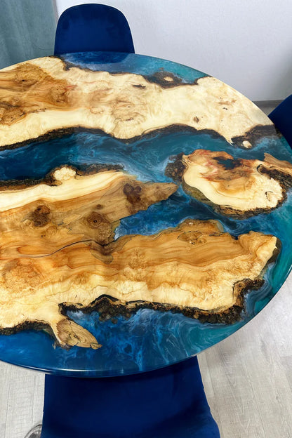 Round Maple River Table for Dining Room 4 Seater
