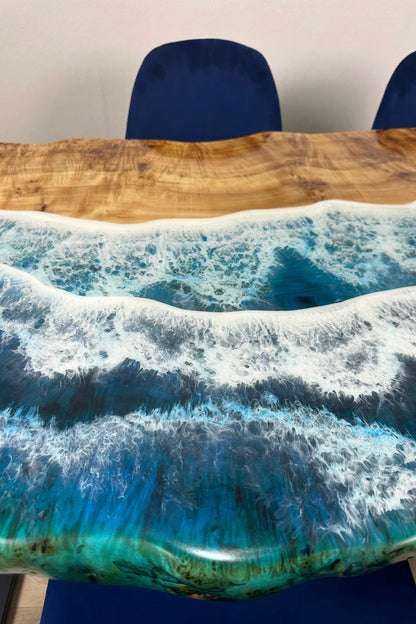Blue Ocean Art Dining Table 4 Seater