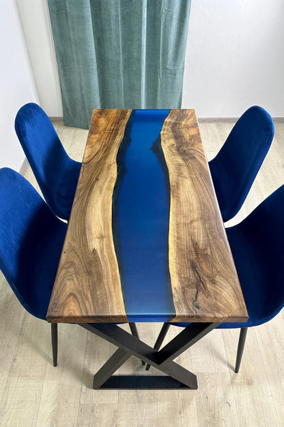4 Seater Walnut Blue River Table