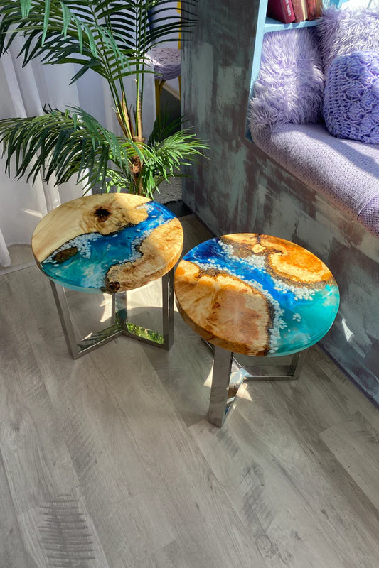 Set of 2 Epoxy Resin Tables