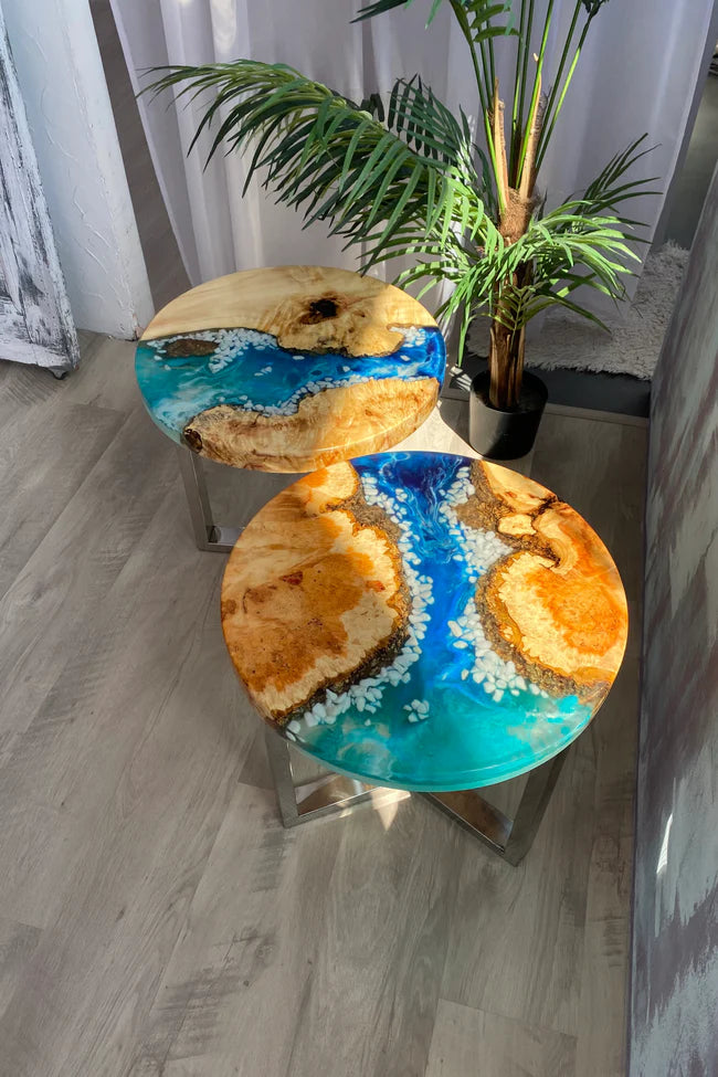 Set of 2 Epoxy Resin Tables
