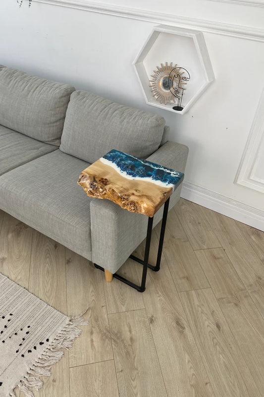 Ocean Wave Epoxy Resin Side Table