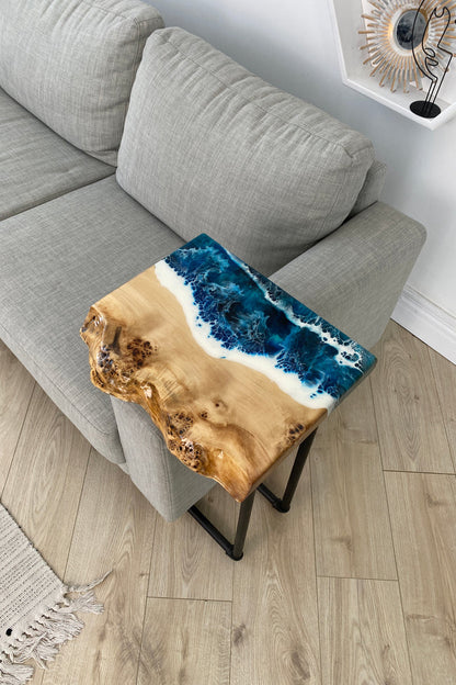 Ocean Wave Epoxy Resin Side Table