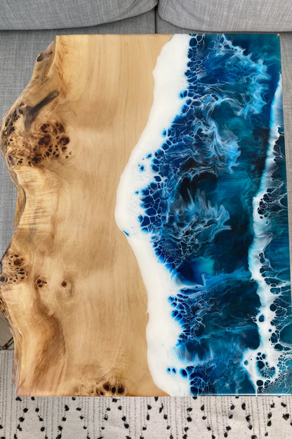 Ocean Wave Epoxy Resin Side Table