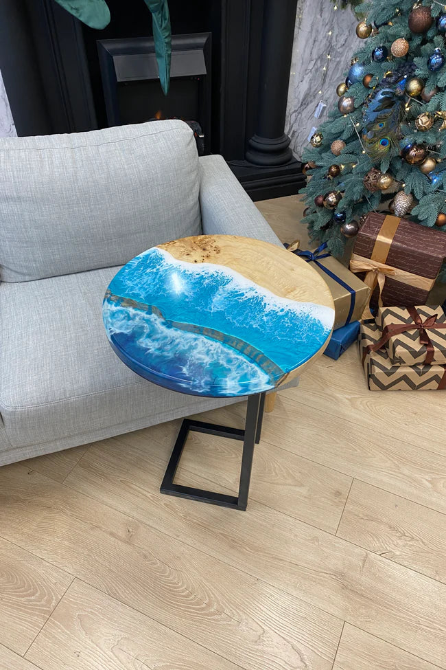 Round Ocean Resin Side Table