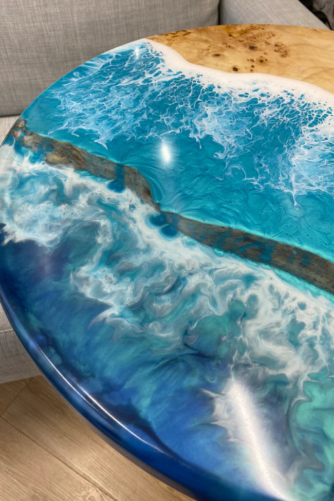 Round Ocean Resin Side Table