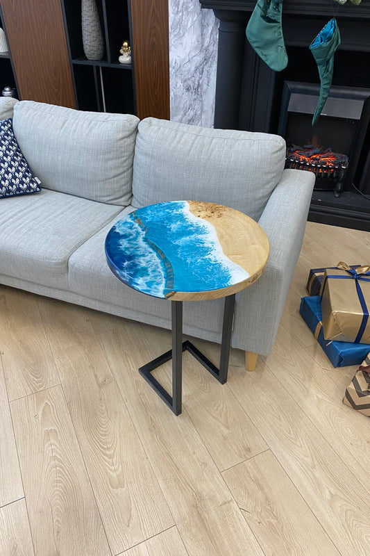 Round Ocean Resin Side Table